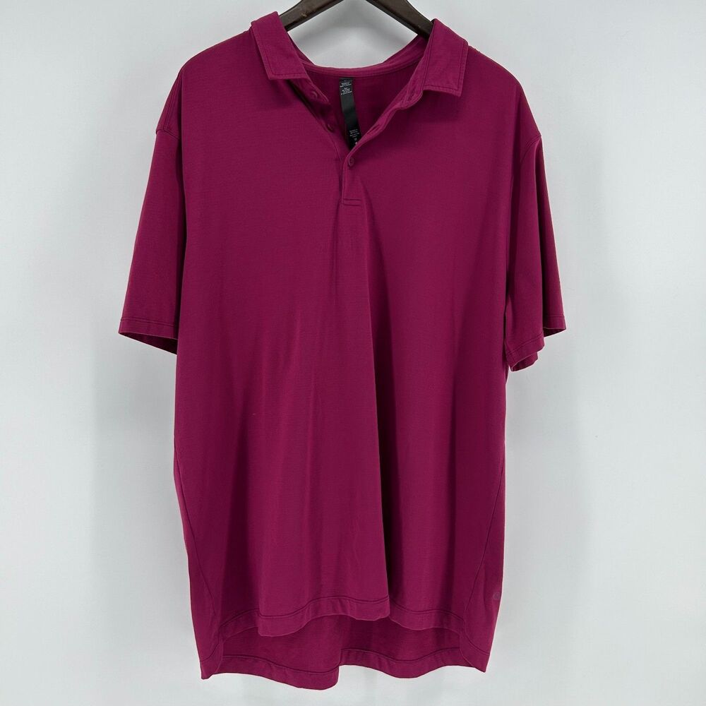 Lululemon Evolution Short Sleeve Polo Men's XL Raspberry Rave Lightweight Top